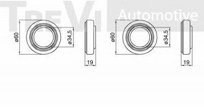 TREVI AUTOMOTIVE wb1924 -  Комплект подшипника ступицы колеса